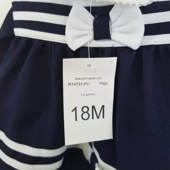 Bonnie Baby Blue and White Dress Size 12 Months. Bloomers size 18 months. - Picture 8 of 8